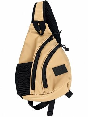 Duchamp London Nylon Sling Backpack Tan Black Crossbody Travel Bag Unisex